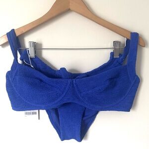 NWT Monday Swimwear Bikini Crinkle Cobalt blue